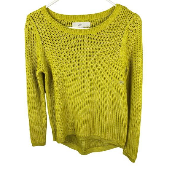 NEW Ann Taylor LOFT yellow knit sweater - Picture 1 of 7